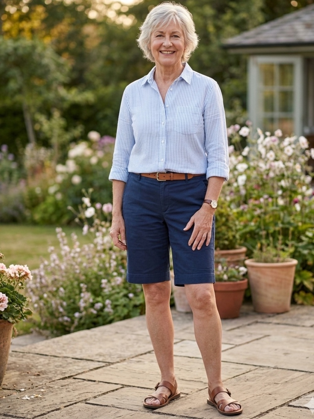 Lauren by Ralph Lauren Navy Blue Bermuda Shorts - Size 12P